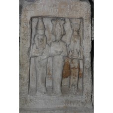 Shrine of kneeling statue of Panehsy, Horus, Osiris, Isis